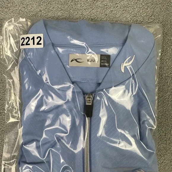 Kjus Jacket Womens Large 40 Blue Nina Midlayer Windbreaker Golf Course Logo - Picture 10 of 10